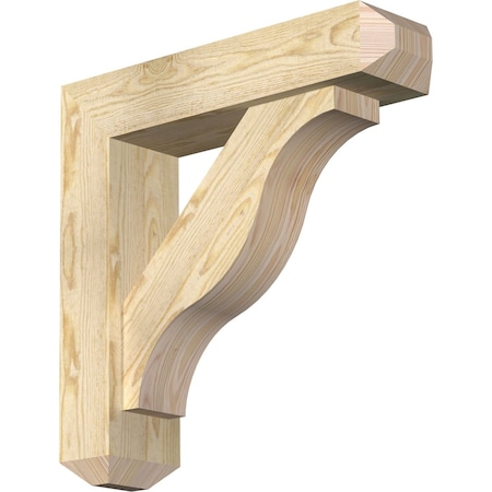 Ekena Millwork Funston Craftsman Rough Sawn Bracket w/ Offset Brace, Douglas Fir, 6"W x 24"D x 24"H BKT0604X24X24FST04RDF